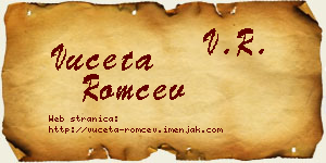 Vuceta Romčev vizit kartica